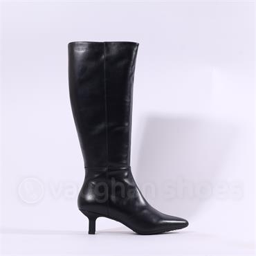 Wonders High Heel Knee High Boot - Black Leather